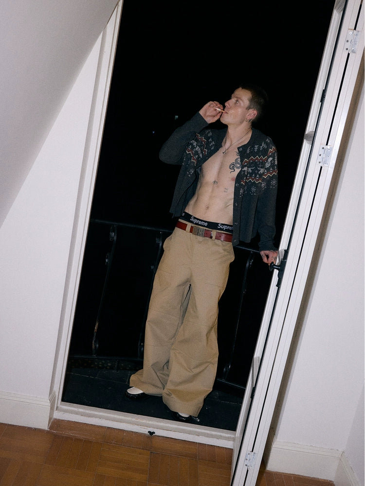 Ins Gale Khaki Baggy Workpant
