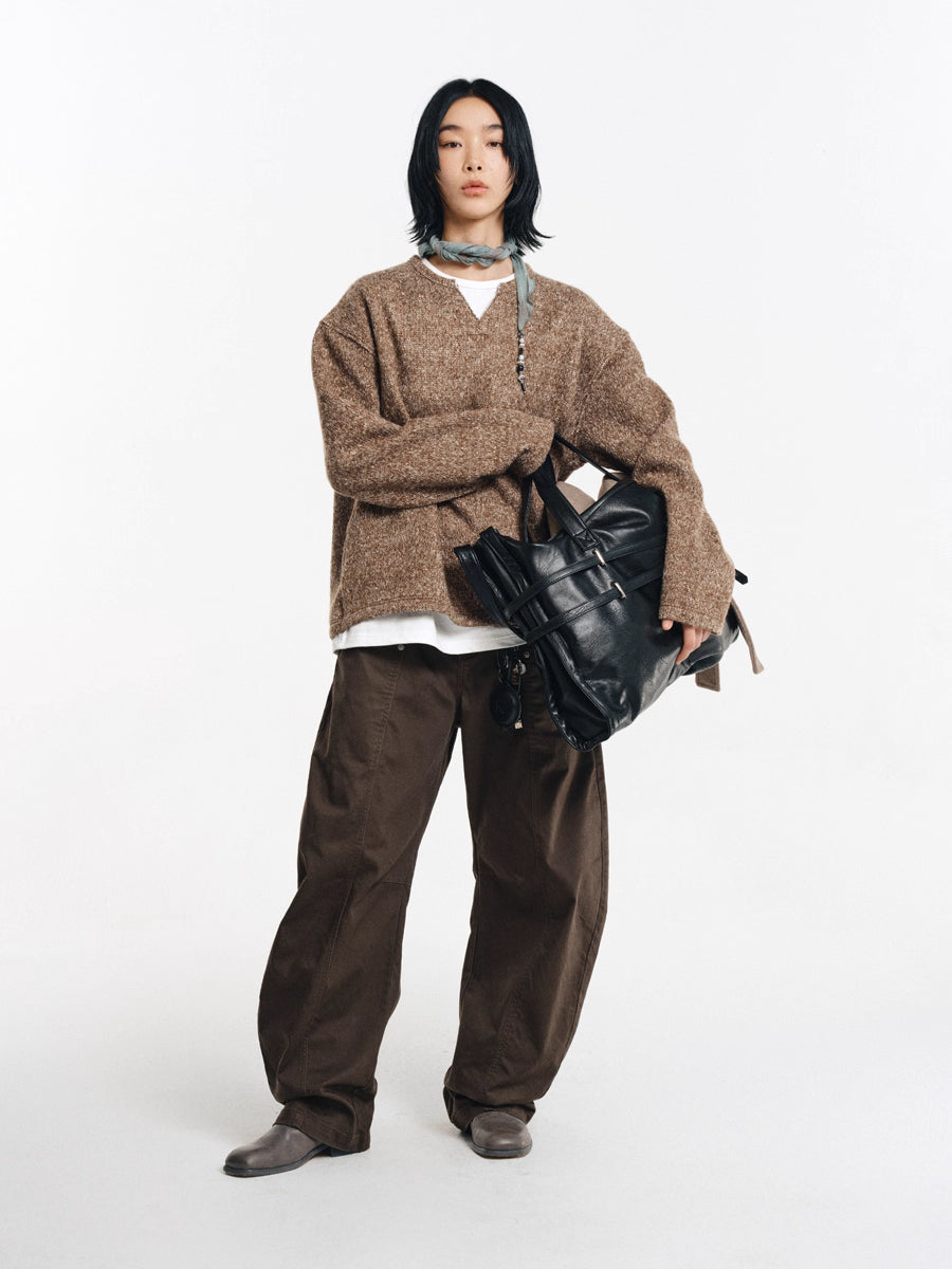 LIMPIDOCULUS Twofold Sweater Brown