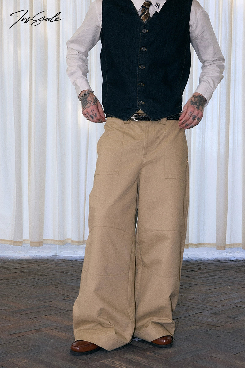 Ins Gale Khaki Baggy Workpant