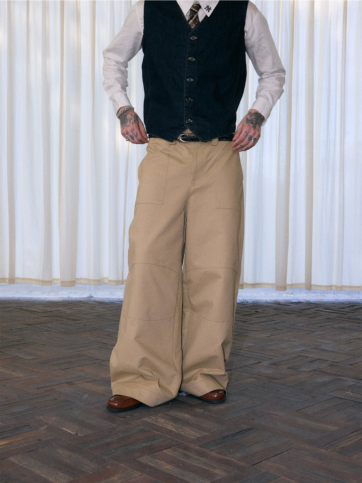 Ins Gale Khaki Baggy Workpant