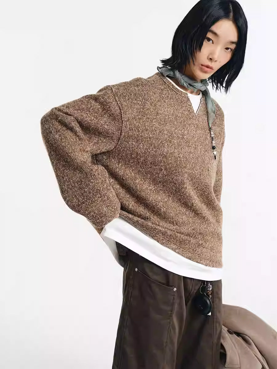 LIMPIDOCULUS Twofold Sweater Brown