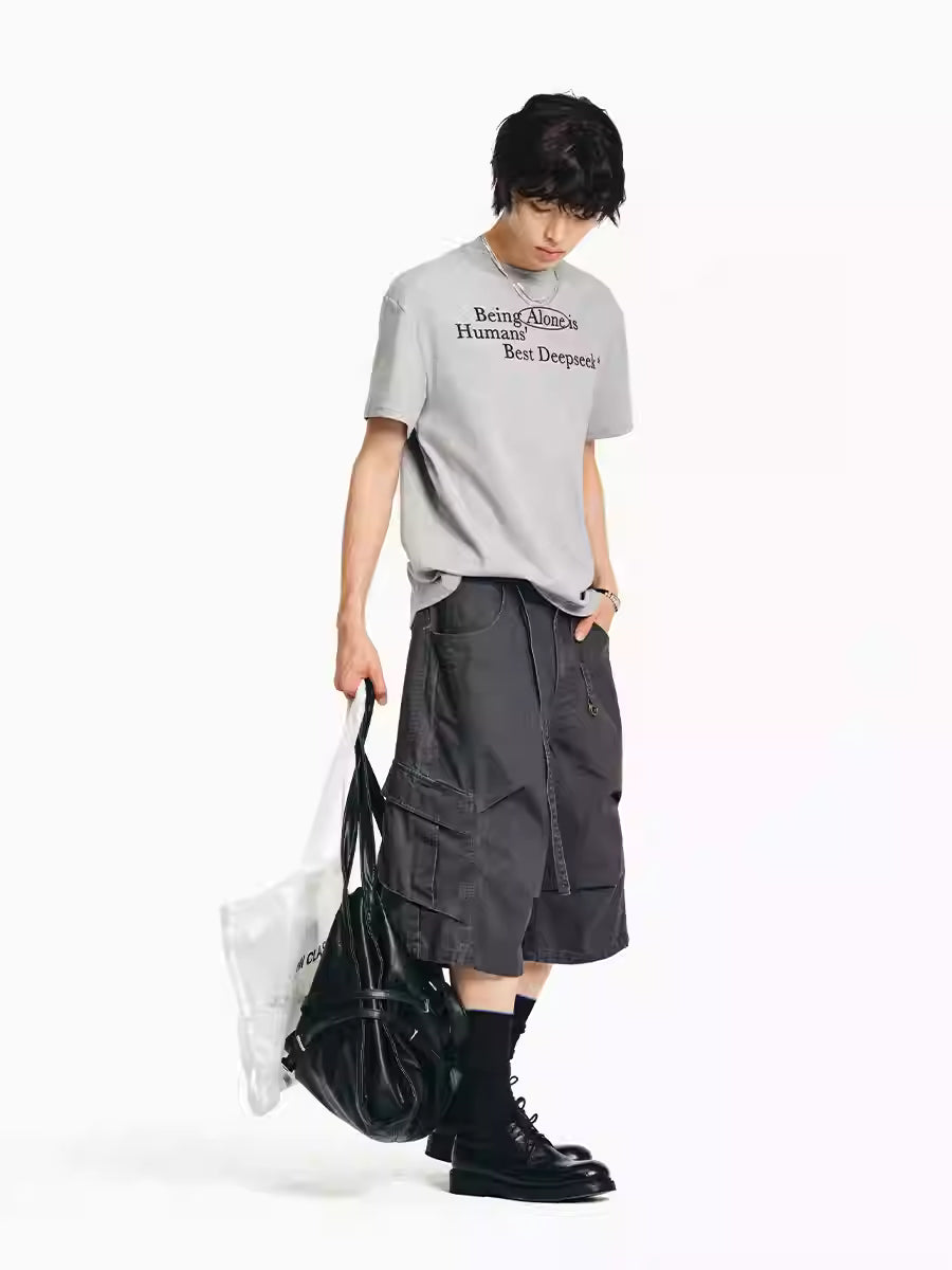 LIMPIDOCULUS Workwear Black Wide Leg Shorts