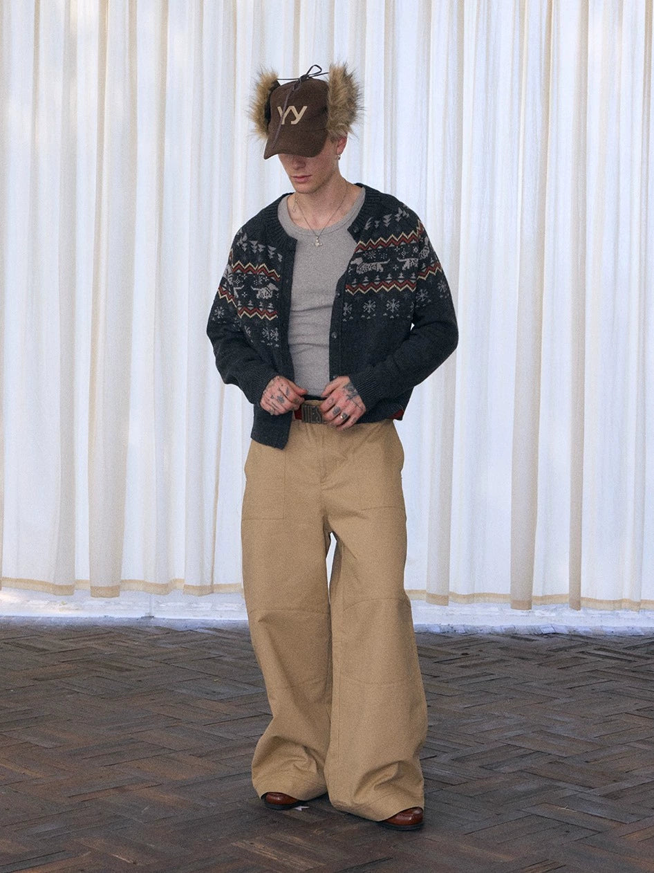 Ins Gale Khaki Baggy Workpant