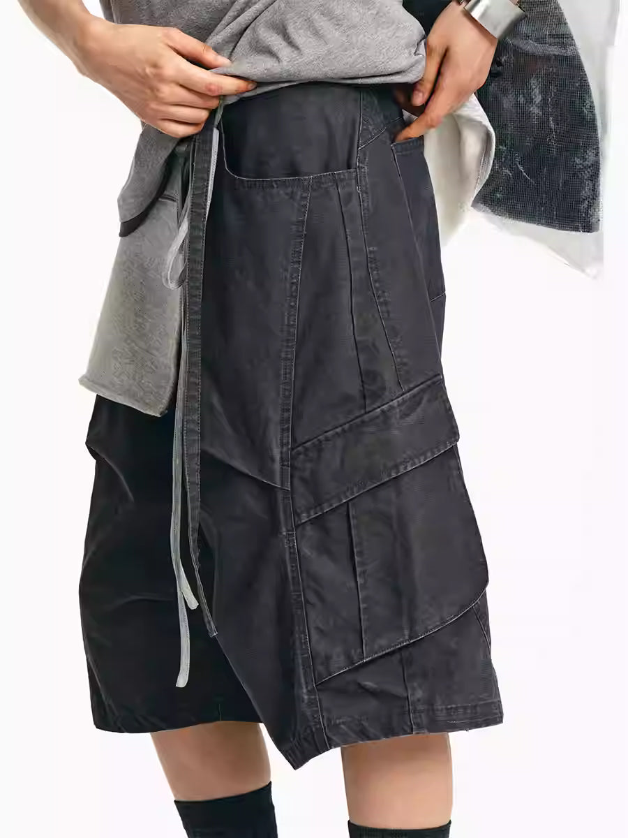 LIMPIDOCULUS Workwear Black Wide Leg Shorts