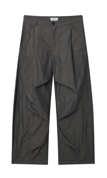LIMPIDOCULUS Brown Nylon Oversized Pants